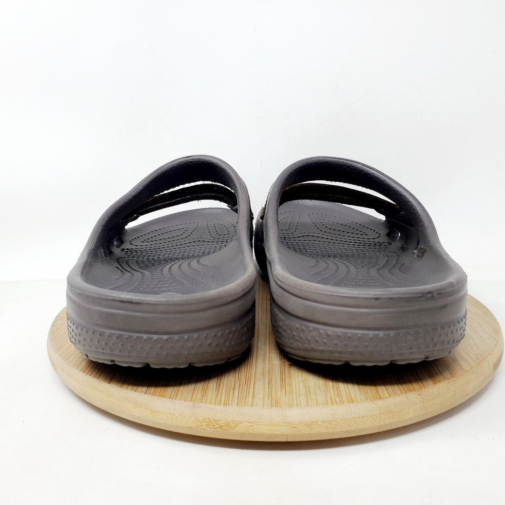 Crocs Yukon Mesa Slide Sandals Mens 9 Brown Leather Slip On Shoes - Picture 7 of 13